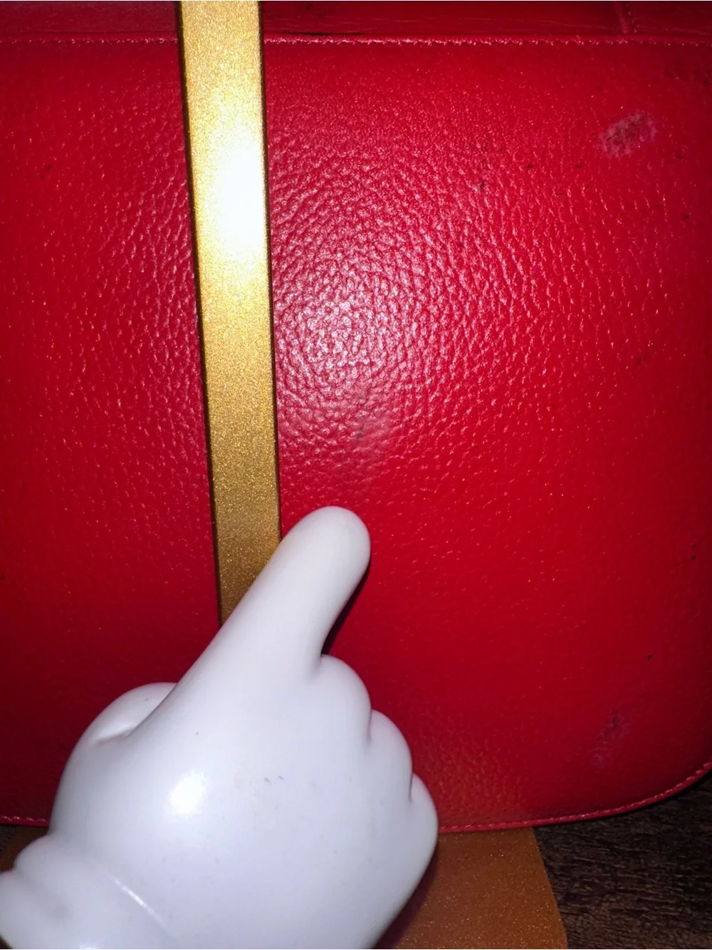 MCM Patricia Red Pebbled Leather Crossbody Bag Gold Studs  Vintage